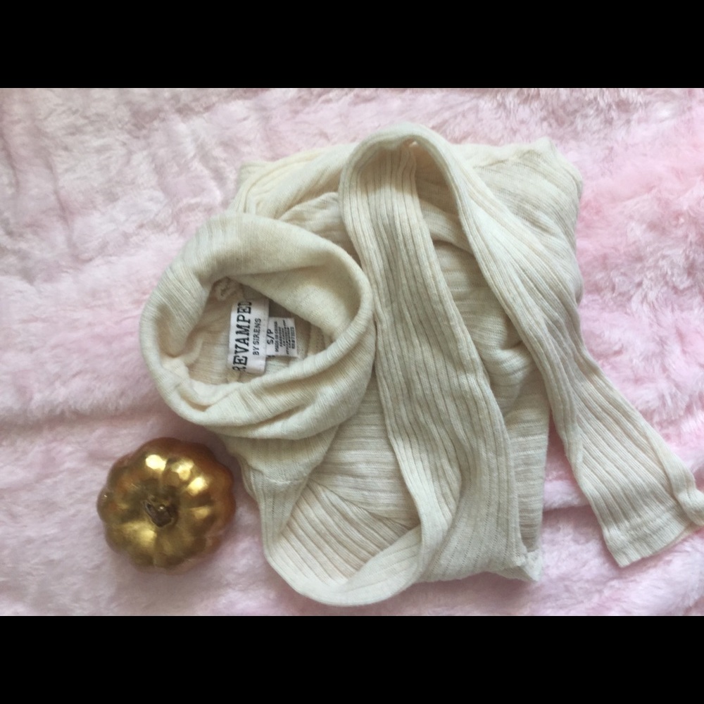 Sheer beige turtleneck
